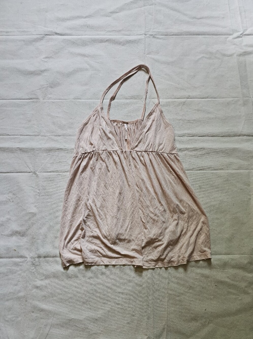 Free People Blush Pink V-Neck Gathered Waist Camisole